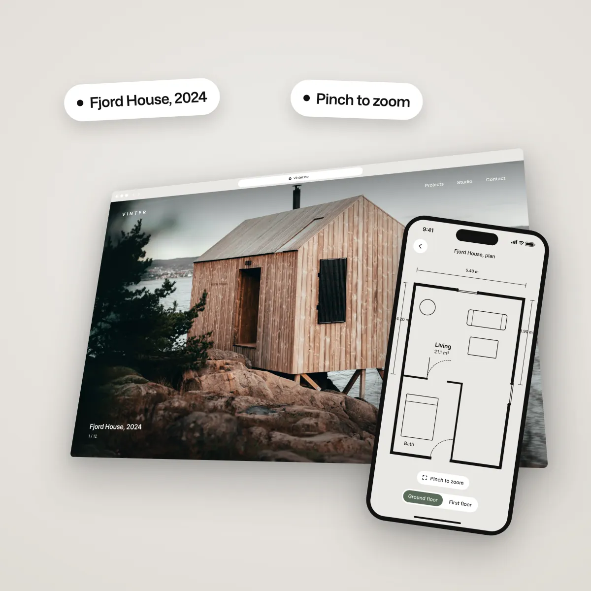 Architecture practice: A portfolio that feels like walking through the buildings