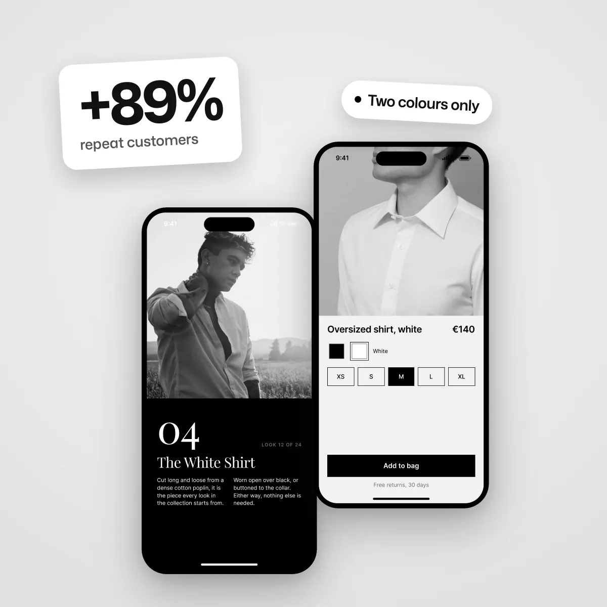 Fashion label: A fashion label that owns black and white